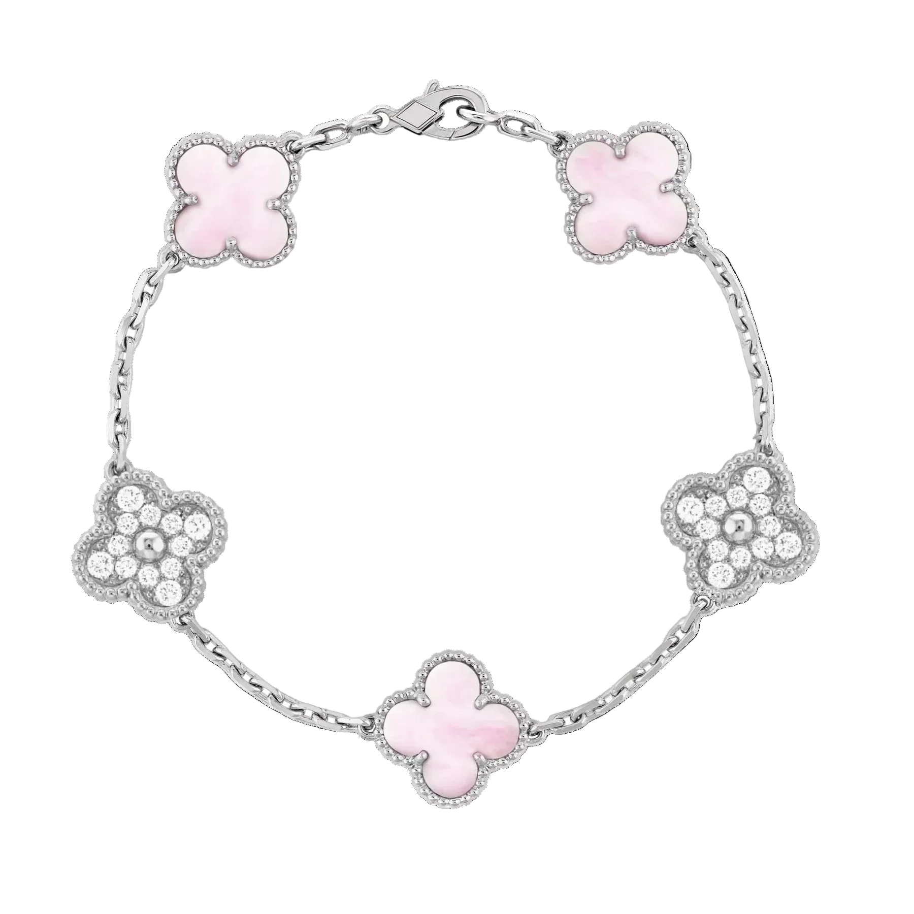 646D123D-4BEF-4C83-B936-06FABF48C025_b7686bb7-e9b9-49cb-80c3-7889d4e09089.png Silverpink | Clover-Diamond-Bracelet - Image 1