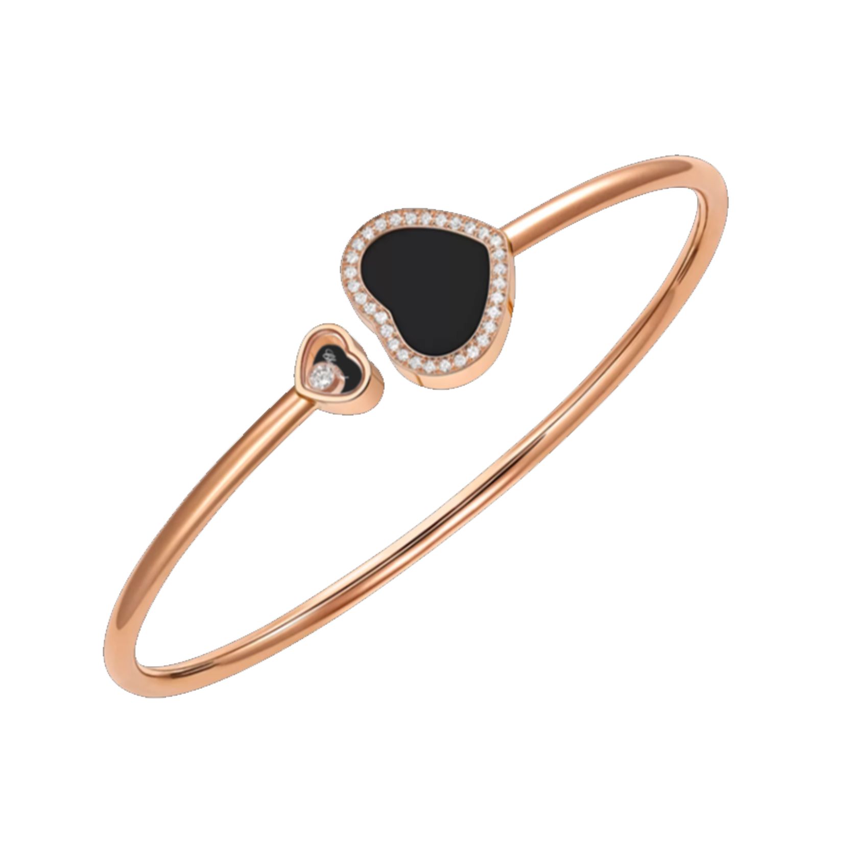 Grosses_181b83fd-11da-4d8b-b0b5-57f1250e7349.png Heart Bangle - Rose Gold Black - Image 1