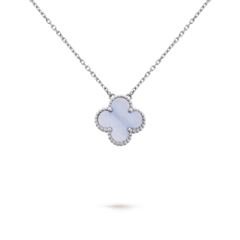 HALSKETTEVIERBLATTRIGESKLEEBLATTLAVISH-LILA.png HALSKETTE VIERBLÄTTRIGES KLEEBLATT LAVISH - LILA - Image 1