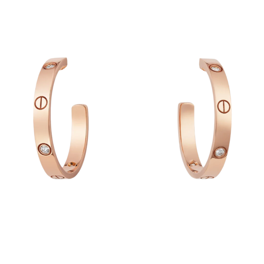 Louise_Ohrringe_-_2_Diamanten.png Louise Rose Gold Earrings - 2 Diamonds - Image 1